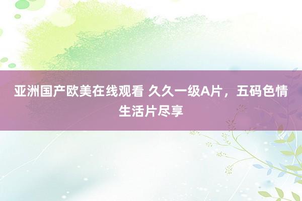 亚洲国产欧美在线观看 久久一级A片，五码色情生活片尽享