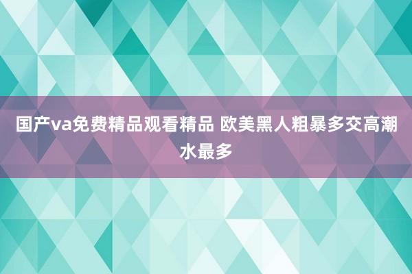 国产va免费精品观看精品 欧美黑人粗暴多交高潮水最多